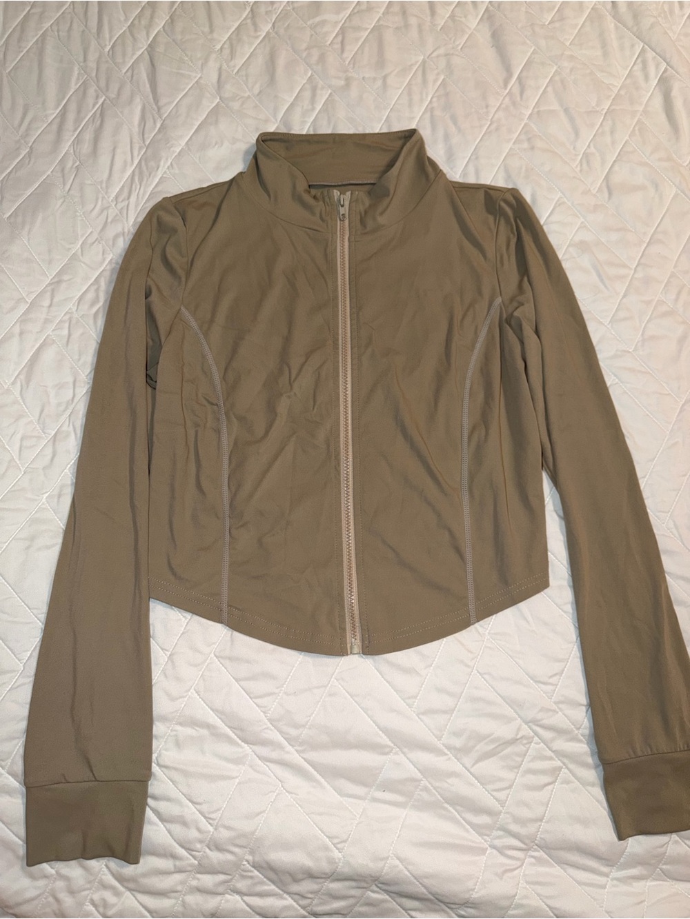 SHEIN Women's Zip-Up Bomber Jacket in Taupe